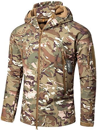 13. Camo Coll Men's Outdoor Soft Shell Hooded Tactical Jacket