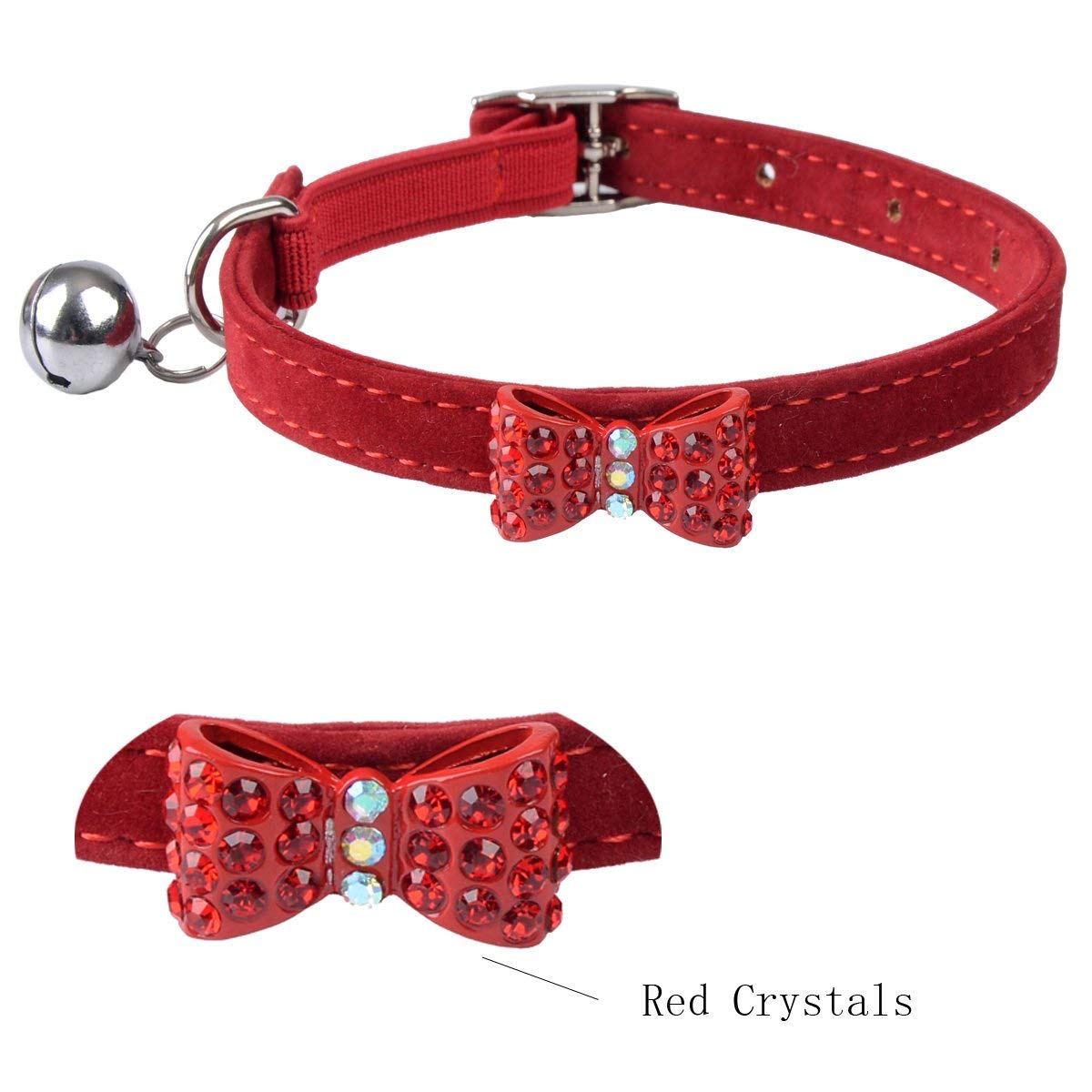 3.ExPawlorer Red Velvet Cat Collar