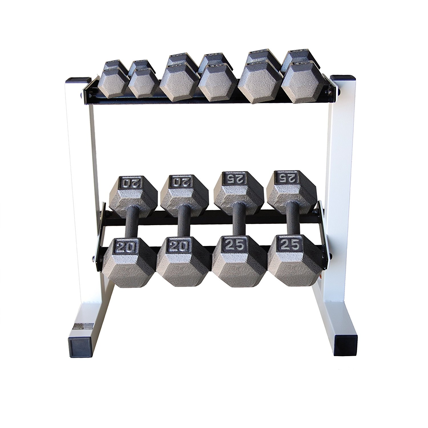 1. Cap Barbell Solid Hex Dumbbell Set with Rack