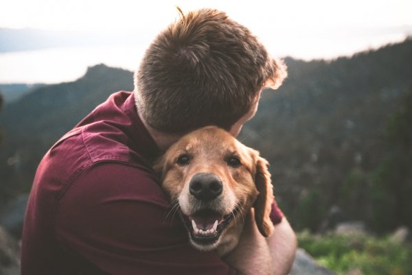 Man-Hugging-Dog