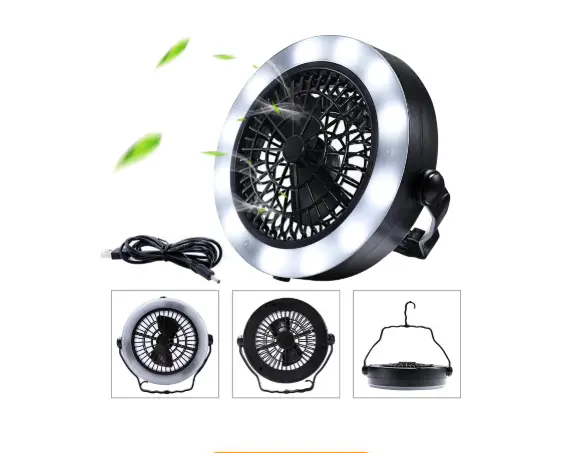 MILIJIA USB Powered Tent Light with Ceiling Fan